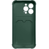 Hurtel Card Armor Case Pouch Cover for Xiaomi Redmi 10X 4G / Xiaomi Redmi Note 9 Card Wallet Silicone Armor Cover Air Bag Green - (Card Armor Case Xiaomi Redmi Note 9 Dark Green)