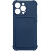Hurtel Card Armor Case Pouch Cover for Xiaomi Redmi 10X 4G / Xiaomi Redmi Note 9 Card Wallet Silicone Armor Cover Air Bag Navy - (Card Armor Case Xiaomi Redmi Note 9 Deep Navy)