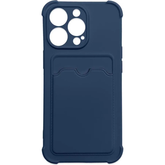 Hurtel Card Armor Case Pouch Cover for Xiaomi Redmi 10X 4G / Xiaomi Redmi Note 9 Card Wallet Silicone Armor Cover Air Bag Navy - (Card Armor Case Xiaomi Redmi Note 9 Deep Navy)