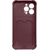 Hurtel Card Armor Case Pouch Cover for Xiaomi Redmi 10X 4G / Xiaomi Redmi Note 9 Card Wallet Silicone Armor Cover Air Bag Raspberry - (Card Armor Case Xiaomi Redmi Note 9 Raspberry)