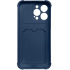 Hurtel Card Armor Case Pouch Cover for Xiaomi Redmi Note 10 / Redmi Note 10S Card Wallet Silicone Armor Cover Air Bag Navy Blue - (Card Armor Case Xiaomi Redmi Note 10/10S Deep Navy)