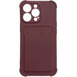Hurtel Card Armor Case Pouch Cover For Xiaomi Redmi Note 10 / Redmi Note 10S Card Wallet Silicone Armor Cover Air Bag Raspberry - (Card Armor Case Xiaomi Redmi Note 10/10S Raspberry)