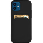 Hurtel Card Case silicone case wallet with card pocket for Samsung Galaxy S22+ (S22 Plus) black - (Card Case Samsung S22 Plus Black)