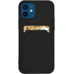 Hurtel Card Case Silicone Wallet Case with Card Slot Documents for Samsung Galaxy A72 4G Black - (Card Case Samsung A72 4G Black)
