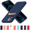 Hurtel Card Case Silicone Wallet Case with Card Slot Documents for Samsung Galaxy A72 4G Navy Blue - (Card Case Samsung A72 4G Deep Navy)