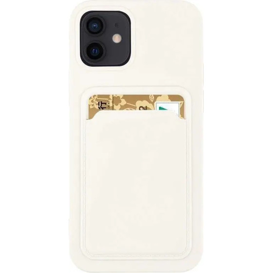 Hurtel Card Case Silicone Wallet Case with Card Slot Documents for Samsung Galaxy A73 white - (Card Case Samsung A73 White)