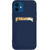 Hurtel Card Case Silicone Wallet Case with Card Slot Documents for Samsung Galaxy S21 + 5G (S21 Plus 5G) Navy Blue - (Card Case Samsung S21 Plus Deep Navy)