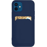 Hurtel Card Case Silicone Wallet Case with Card Slot Documents for Samsung Galaxy S21 + 5G (S21 Plus 5G) Navy Blue - (Card Case Samsung S21 Plus Deep Navy)