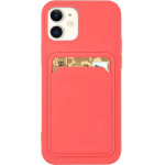 Hurtel Card Case Silicone Wallet Wallet with Card Slot Documents for iPhone 12 Pro Max Orange - (Card Case iPhone 12 Pro Max Orange Powder)