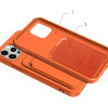 Hurtel Card Case Silicone Wallet Wallet with Card Slot Documents for iPhone 12 Pro Max Orange - (Card Case iPhone 12 Pro Max Orange Powder)
