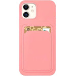 Hurtel Card Case Silicone Wallet Wallet with Card Slot Documents for Samsung Galaxy A42 5G pink - (Card Case Samsung A42 5G Pink)