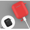 Hurtel Case for AirPods 2 / AirPods 1 silicone soft case for headphones + keychain carabiner pendant blue (case D)