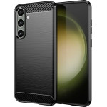 Hurtel Case for Carbon Case Samsung Galaxy S24+ flexible silicone carbon cover - black - (Carbon Case Samsung S24+ Black)