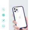 Hurtel Clear 3in1 case for iPhone 11 Pro Max blue frame gel cover - (Clear 3in1 iPhone 11 Pro Max BLUE)
