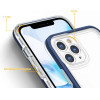 Hurtel Clear 3in1 case for iPhone 11 Pro Max blue frame gel cover - (Clear 3in1 iPhone 11 Pro Max BLUE)