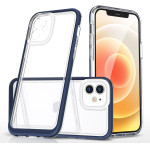 Hurtel Clear 3in1 case for iPhone 12 blue frame gel cover - (Clear 3in1 iPhone 12 BLUE)