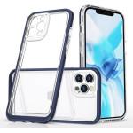 Hurtel Clear 3in1 case for iPhone 12 Pro blue frame gel cover - (Clear 3in1 iPhone 12 Pro BLUE)
