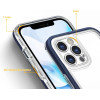Hurtel Clear 3in1 case for iPhone 12 Pro blue frame gel cover - (Clear 3in1 iPhone 12 Pro BLUE)