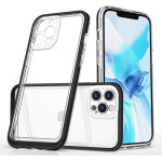 Hurtel Clear 3in1 case for iPhone 12 Pro frame gel cover black - (Clear 3in1 iPhone 12 Pro BLACK)