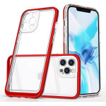 Hurtel Clear 3in1 case for iPhone 12 Pro frame gel cover red - (Clear 3in1 iPhone 12 Pro RED)