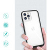 Hurtel Clear 3in1 case for iPhone 12 Pro Max case gel cover with frame black - (Clear 3in1 iPhone 12 Pro Max BLACK)