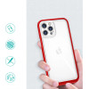 Hurtel Clear 3in1 Case for iPhone 12 Pro Max Frame Cover Gel Red - (Clear 3in1 iPhone 12 Pro Max RED)