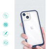 Hurtel Clear 3in1 case for iPhone 13 mini gel cover with frame blue - (Clear 3in1 iPhone 13 Mini BLUE)