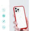 Hurtel Clear 3in1 Case for iPhone 13 Pro Max Frame Cover Gel Red - (Clear 3in1 iPhone 13 Pro Max RED)