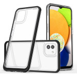 Hurtel Clear 3in1 case for Samsung Galaxy A03 silicone cover with frame black - (Clear 3in1 Samsung A03 166 BLACK)