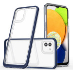 Hurtel Clear 3in1 case for Samsung Galaxy A03 silicone cover with frame blue - (Clear 3in1 Samsung A03 166 BLUE)