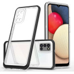 Hurtel Clear 3in1 case for Samsung Galaxy A03s (166) frame gel cover black - (Clear 3in1 Samsung A03S (166) BLACK)