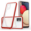 Hurtel Clear 3in1 case for Samsung Galaxy A03s (166) frame gel cover red - (Clear 3in1 Samsung A03S (166) RED)