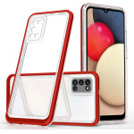 Hurtel Clear 3in1 case for Samsung Galaxy A03s (166) frame gel cover red - (Clear 3in1 Samsung A03S (166) RED)