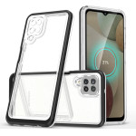 Hurtel Clear 3in1 Case for Samsung Galaxy A22 4G Frame Gel Cover Black - (Clear 3in1 Samsung A22 4G BLACK)