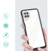 Hurtel Clear 3in1 Case for Samsung Galaxy A22 4G Frame Gel Cover Black - (Clear 3in1 Samsung A22 4G BLACK)