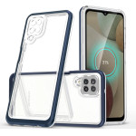 Hurtel Clear 3in1 Case for Samsung Galaxy A22 4G Frame Gel Cover Blue - (Clear 3in1 Samsung A22 4G BLUE)