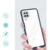 Hurtel Clear 3in1 Case for Samsung Galaxy A22 4G Frame Gel Cover Blue - (Clear 3in1 Samsung A22 4G BLUE)