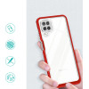Hurtel Clear 3in1 Case for Samsung Galaxy A22 4G Frame Gel Cover Red - (Clear 3in1 Samsung A22 4G RED)