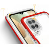 Hurtel Clear 3in1 Case for Samsung Galaxy A22 4G Frame Gel Cover Red - (Clear 3in1 Samsung A22 4G RED)