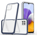 Hurtel Clear 3in1 Case for Samsung Galaxy A22 5G Frame Gel Cover Blue - (Clear 3in1 Samsung A22 5G BLUE)