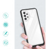 Hurtel Clear 3in1 Case for Samsung Galaxy A32 5G Frame Gel Cover Black - (Clear 3in1 Samsung A32 5G BLACK)