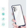 Hurtel Clear 3in1 Case for Samsung Galaxy A32 5G Frame Gel Cover Blue - (Clear 3in1 Samsung A32 5G BLUE)