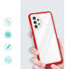 Hurtel Clear 3in1 Case for Samsung Galaxy A32 5G Frame Gel Cover Red - (Clear 3in1 Samsung A32 5G RED)