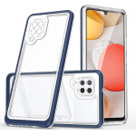 Hurtel Clear 3in1 Case for Samsung Galaxy A42 5G Frame Gel Cover Blue - (Clear 3in1 Samsung A42 5G BLUE)