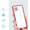 Hurtel Clear 3in1 Case for Samsung Galaxy A42 5G Frame Gel Cover Red - (Clear 3in1 Samsung A42 5G RED)