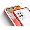 Hurtel Clear 3in1 Case for Samsung Galaxy A42 5G Frame Gel Cover Red - (Clear 3in1 Samsung A42 5G RED)