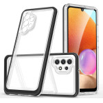 Hurtel Clear 3in1 Case for Samsung Galaxy A72 4G Frame Gel Cover Black - (Clear 3in1 Samsung A72 4G BLACK)
