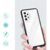 Hurtel Clear 3in1 Case for Samsung Galaxy A72 4G Frame Gel Cover Black - (Clear 3in1 Samsung A72 4G BLACK)