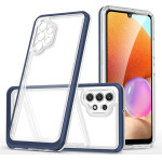 Hurtel Clear 3in1 Case for Samsung Galaxy A72 4G Frame Gel Cover Blue - (Clear 3in1 Samsung A72 4G BLUE)