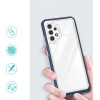 Hurtel Clear 3in1 Case for Samsung Galaxy A72 4G Frame Gel Cover Blue - (Clear 3in1 Samsung A72 4G BLUE)